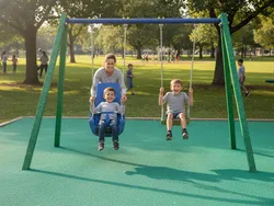 altalena seggiolino disabili strongplast plastica riciclata blu foto