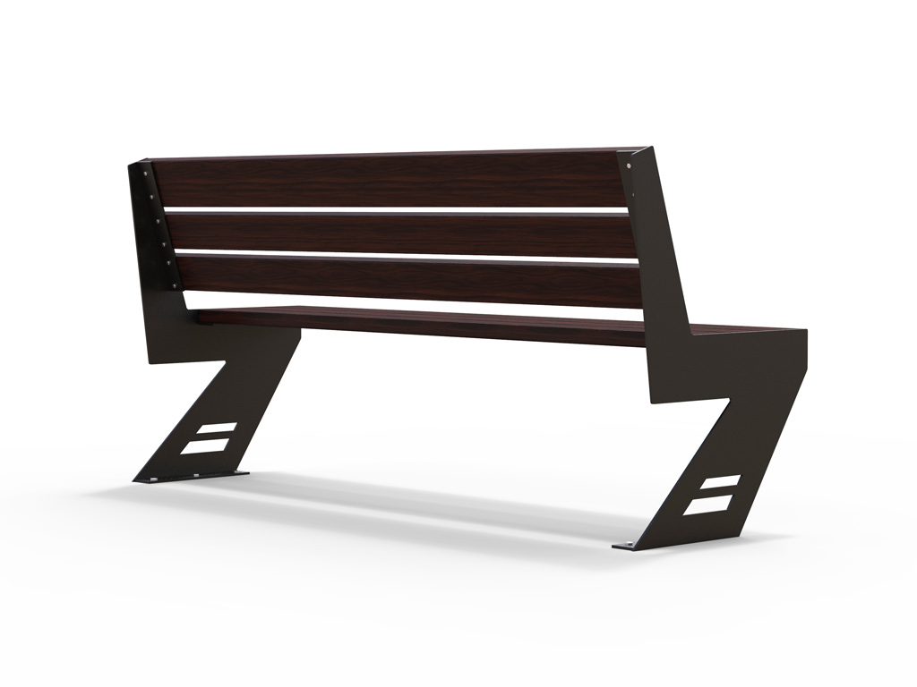 panchina zena acciaio laser legno moderna arredo urbano 2