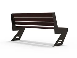 panchina zena acciaio laser legno moderna arredo urbano 2