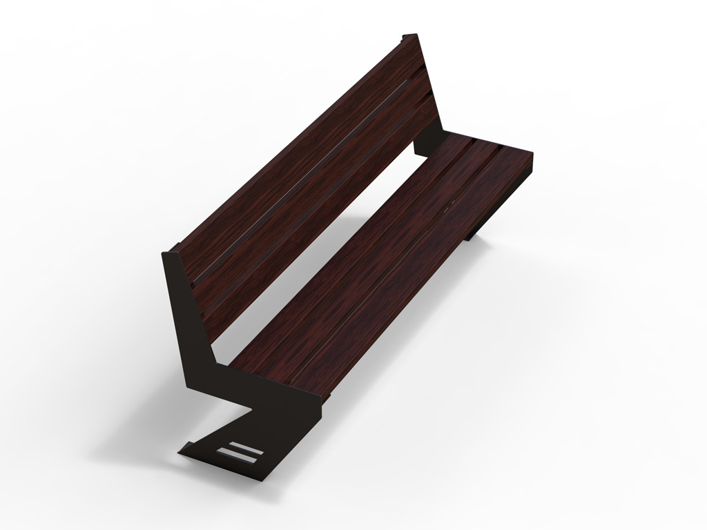 panchina zena acciaio laser legno moderna arredo urbano 3