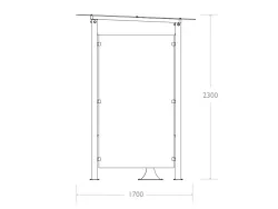 pensilina attesa future arredo urbano acciaio prospetto laterale2
