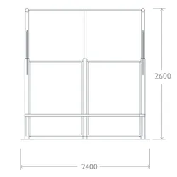 pensilina ppb acciaio policarbonato panchina prospetto 2