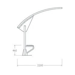 pensilina ppb acciaio policarbonato panchina prospetto