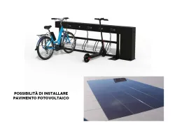 E-bike charging station + photovoltaic flooring