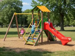 torre 90 con altalena in strongplast e pannelli in polietilene foto