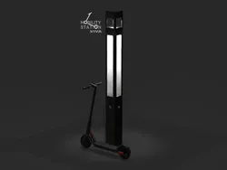 totem per ricarica monopattini urban mobility station notte