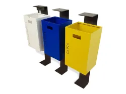 cestino modern triplo acciaio raccolta differenziata foto