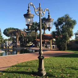 iron cast pole european style with roma lantern