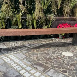 panchina senza schinele con seduta in plastica riciclata bench recycled plastics