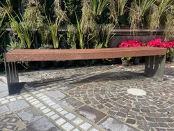 panchina senza schinele con seduta in plastica riciclata bench recycled plastics