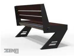 panchina zena smart acciaio laser legno moderna arredo urbano smartcity usb wifi bench 3
