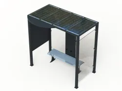 pensilina attesa bus con fotovoltaico arredo urbano acciaio 2
