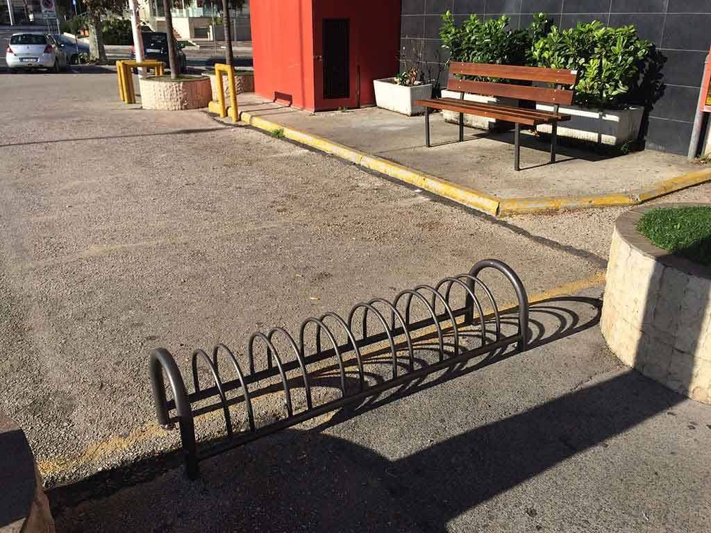 portabici artistico acciaio sei posti economic panchina valencia