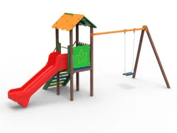 torre 90 con altalena in strongplast e pannelli in polietilene 2