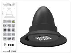 625 lampara tiratura alluminio ottica led osram