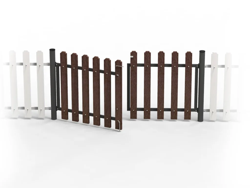Classic STRONGPLAST Recycled Plastic Fence with 1+1m Driveway Gate