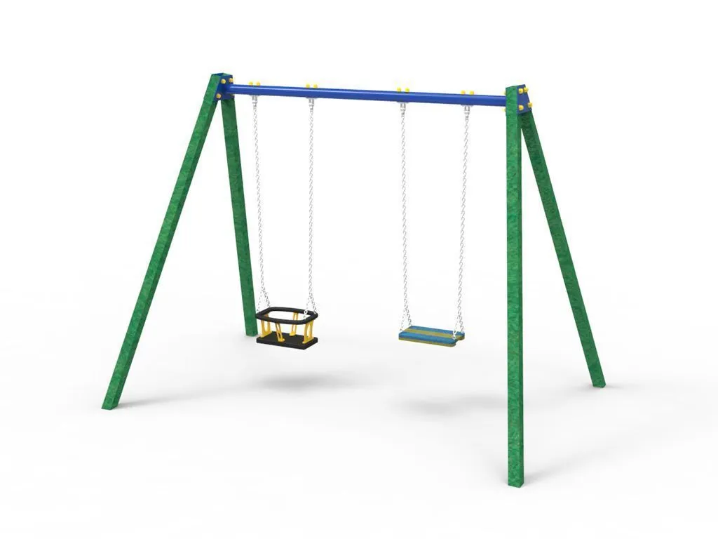 Leagăn mixt cu două locuri cu structură din STRONGPLAST