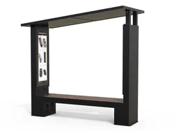 Smart Solar-Powered Bus Shelter with Backlit Panels, WIRELESS & USB Charging, LED Lighting, and Steel Bench with STRONGPLAST Slats