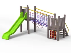 Combined castle for playground in recycled plastics WPC