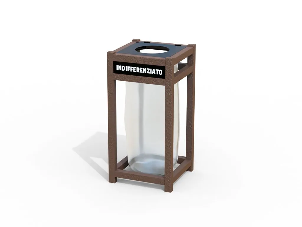 Anti-Terror-Abfallbehälter aus recyceltem Kunststoff STRONGPLAST - Post-Consumer-Recycling-Kunststoff