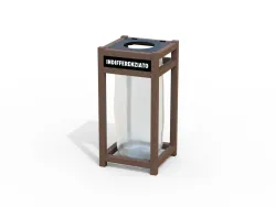 STRONGPLAST Anti-Terrorism Bin in Recycled Plastic - Post-Consumer Recycled Plastic