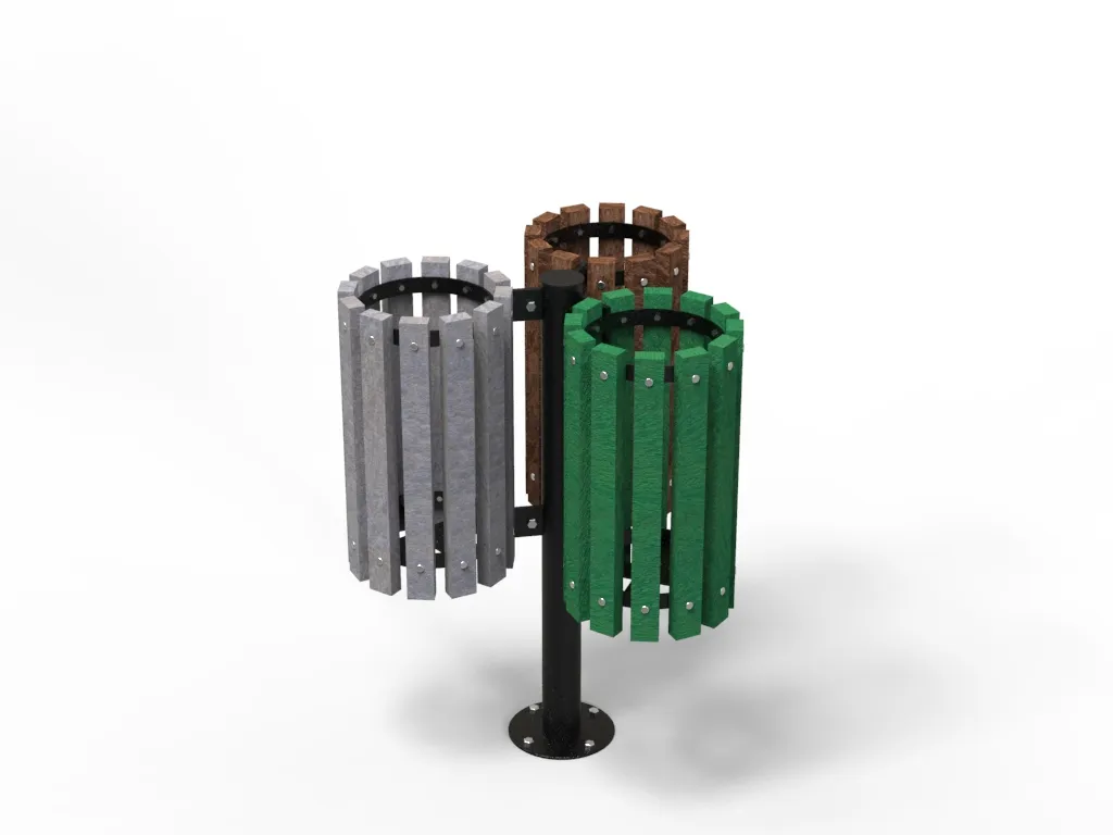 MARGHERITA Triple Waste Bin in STRONGPLAST