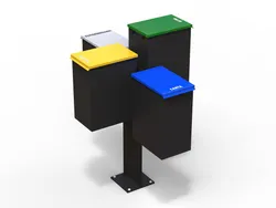 cestino moderno future quadruplo in acciaio