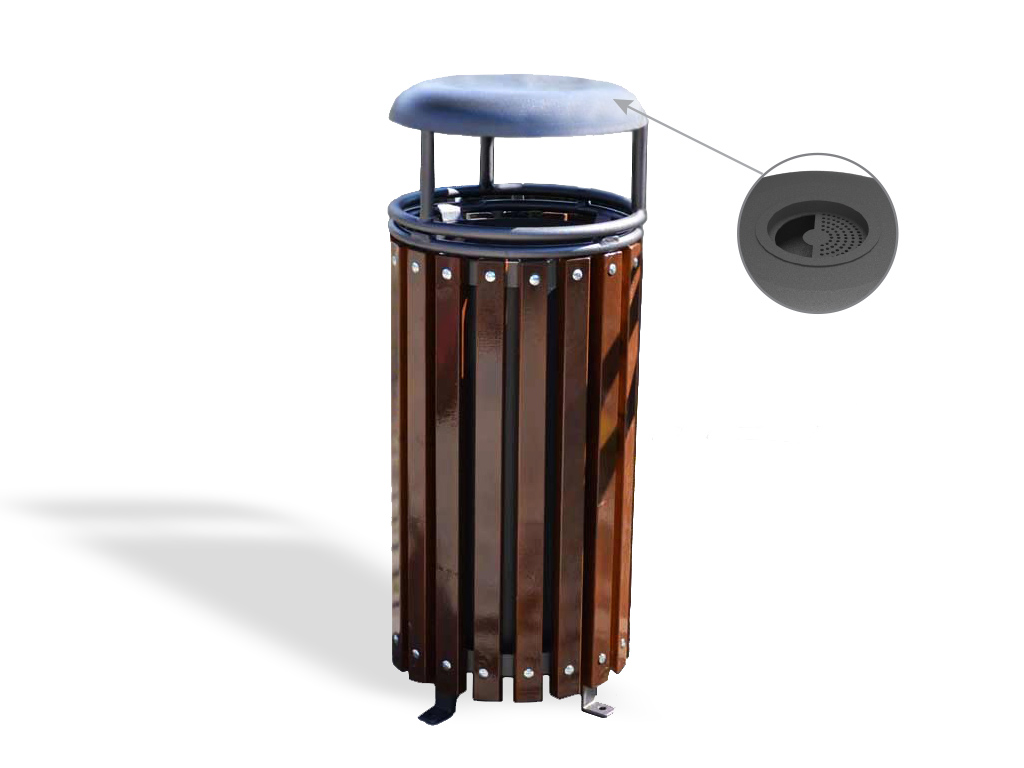 Waste Bin Giglio with wood