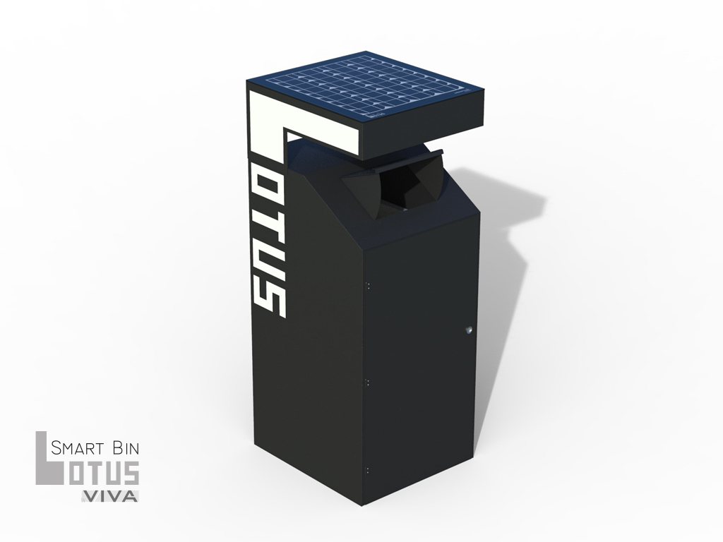 Lotus SMART BIN with solar charge