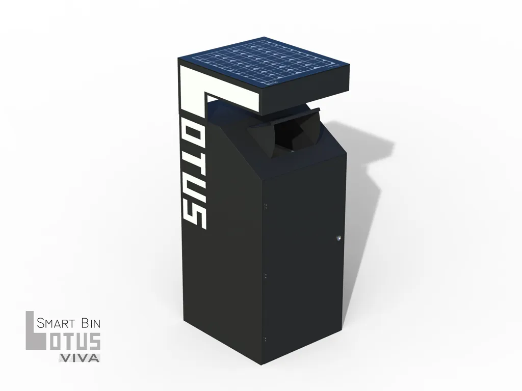 Lotus Smart Bin with Solar Panel and Fill-Level Sensor