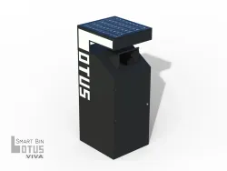 Lotus Smart Bin with Solar Panel and Fill-Level Sensor