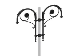 Cima a pastorale con doppio riccio ornamentale ed ornamenti floreali tipo Borromini doppia