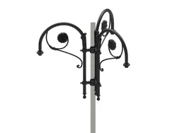 Cima a pastorale triplo con doppio riccio ornamentale ed ornamenti floreali tipo Bernini