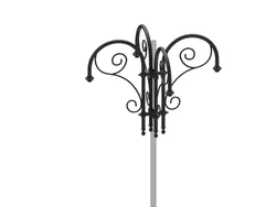 Cima a pastorale quadruplo con doppio arzigogolo in acciaio tipo Terragni