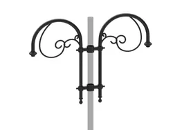 Cima a pastorale con arzigogolo e fiore in acciaio tipo Piano doppia