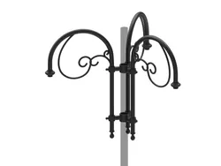 Cima a pastorale triplo con arzigogolo e fiore in acciaio tipo Piano