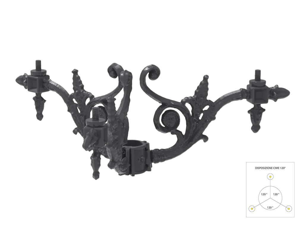 Cima Tripla iktinos in ghisa o alluminio