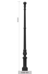 Cast iron pole with small octagonal base