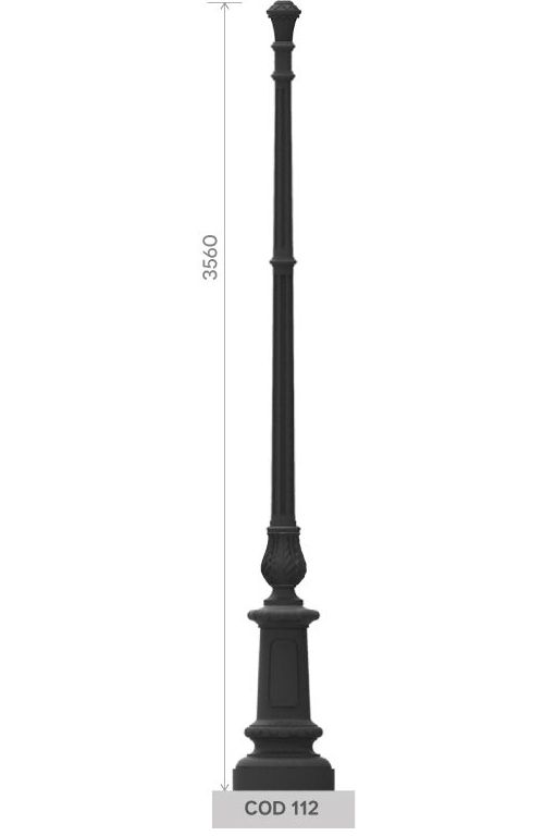 Cast iron pole with large round base