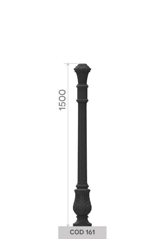 Palo in ghisa UNI EN 1561 GJL250 con base tipo fiore piccolo ornato