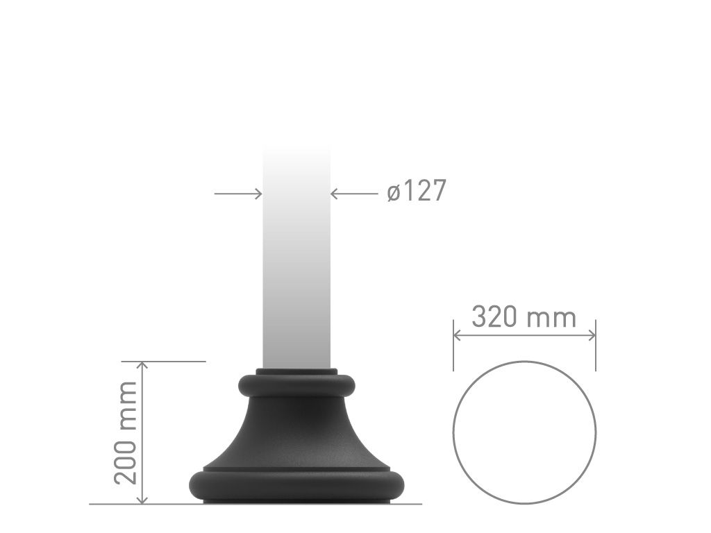 cod 309 base circolare piccola in ghisa o alluminio per pali in acciaio stile moderno.jpg?v=1786769387368