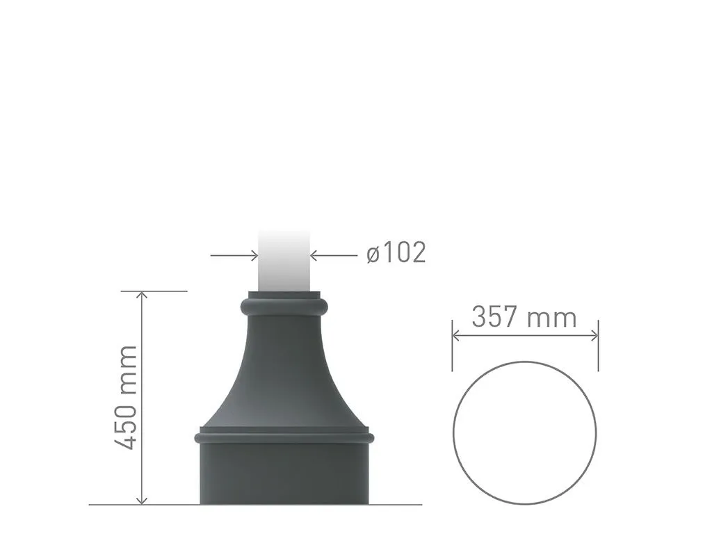 Base Conique Moyenne en Fonte pour Poteaux en Acier UNI EN 1561 GJL250