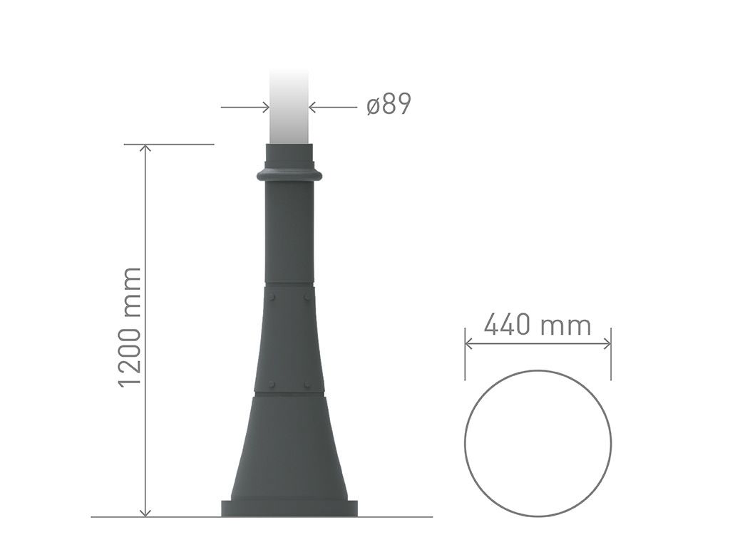 cod 327 base circolare piccola in ghisa o alluminio per pali in acciaio stile moderno.jpg?v=1786762447328