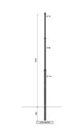 Palo rastremato artistico RA355 altezza fuori terra 5,5 metri