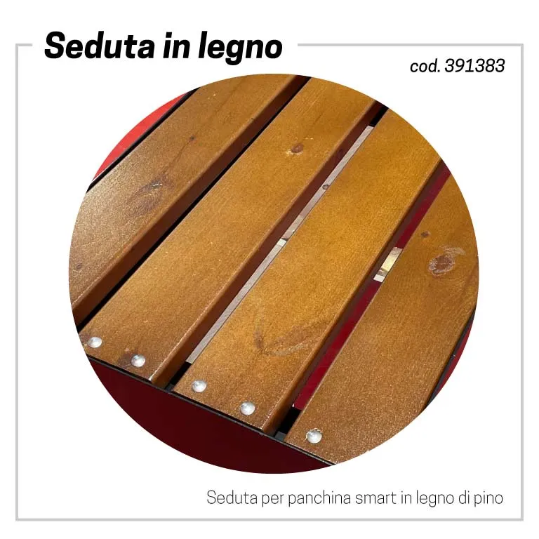 Seduta e spalliera in legno per viva smart
