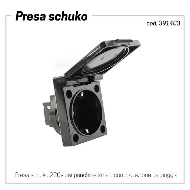 220V Schuko-Steckdose mit Regenschutz