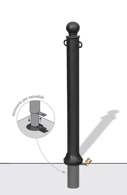 Secchia Removable Bollard 76 mm diam