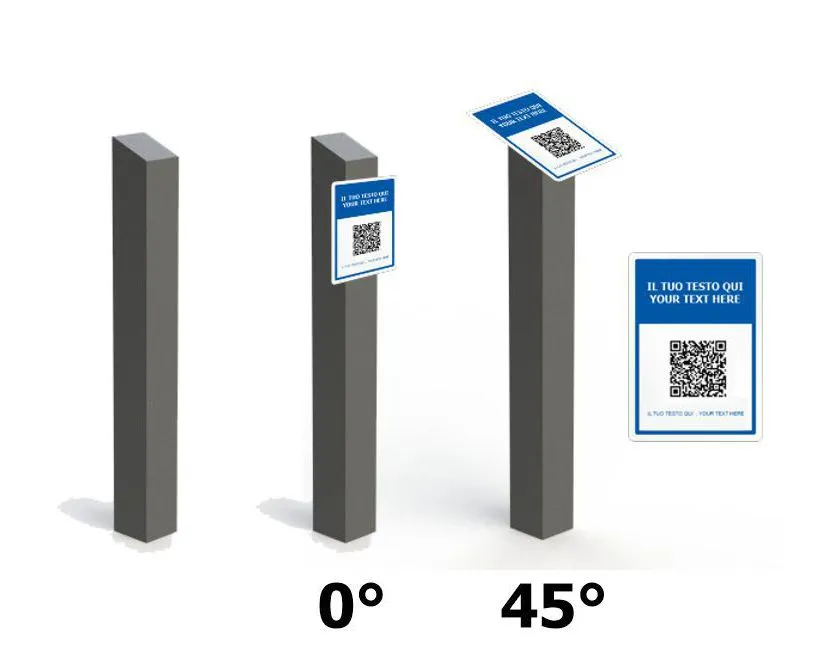 Bolardo cuadrado también para señalización turística