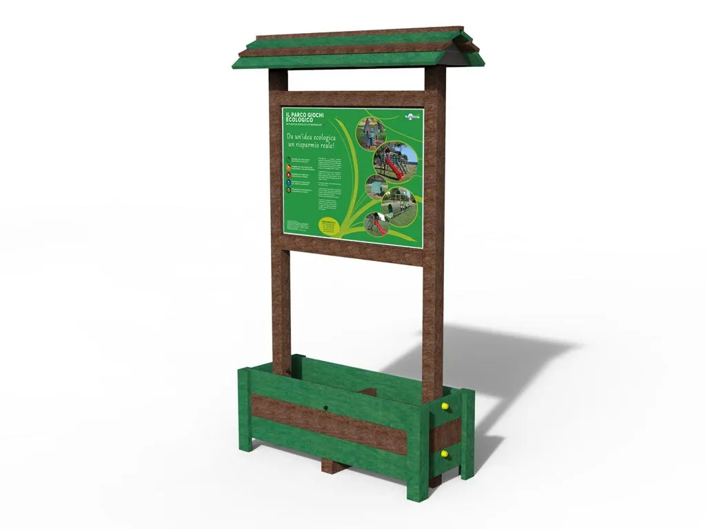 Espositore in STRONGPLAST con fioriera- plastica riciclata post consumo