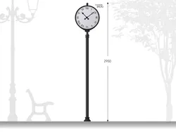 orologio artistico in ghisa e acciaio con palo